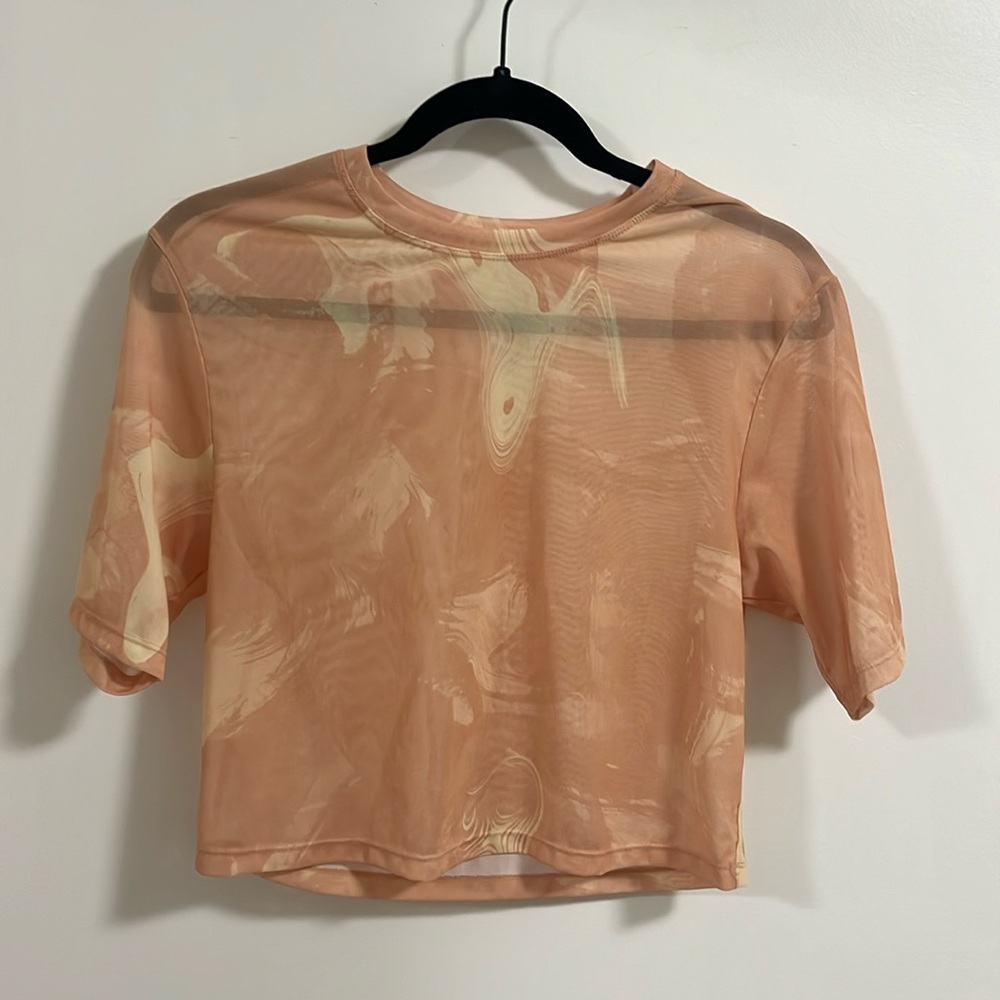 Sheer Orange and Yellow crop top